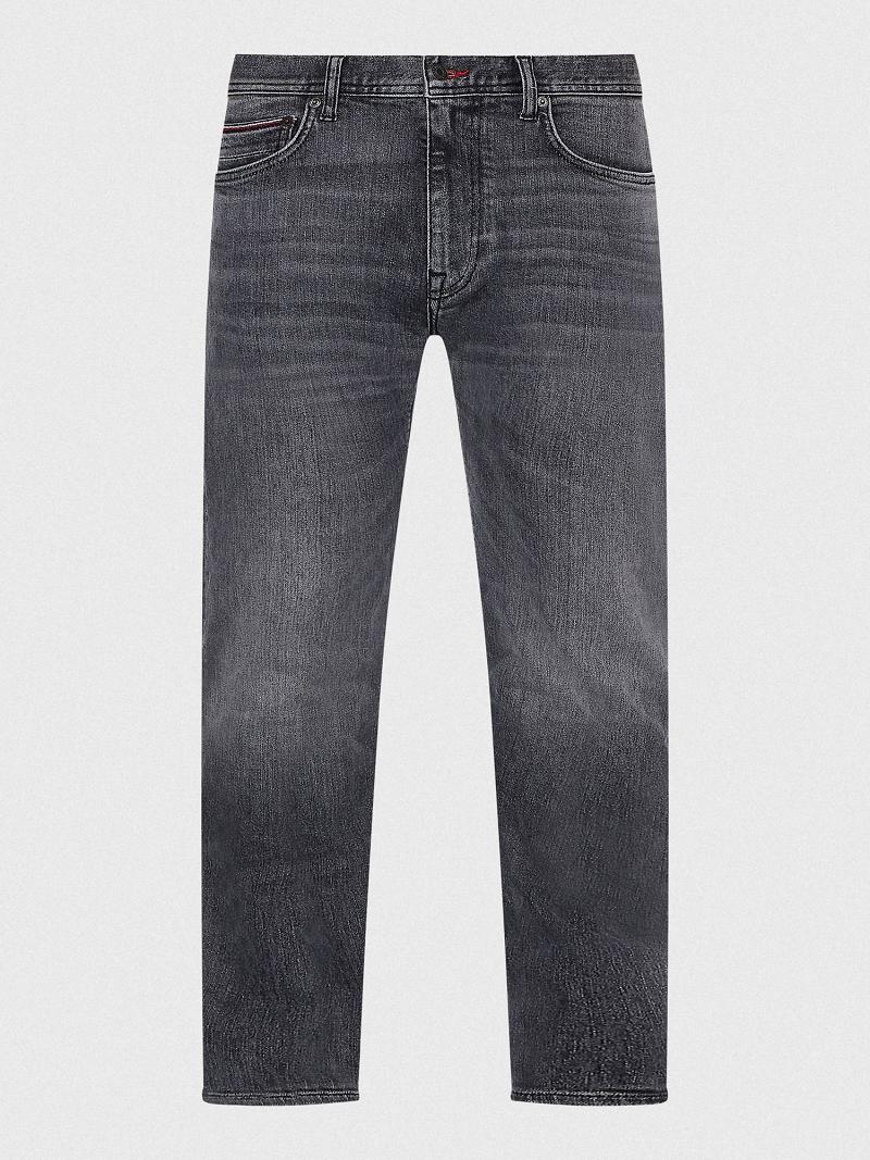 Férfi Tommy Hilfiger Slim fit faded wash Farmer Nadrág Sötétszürke | HU 1164LIS